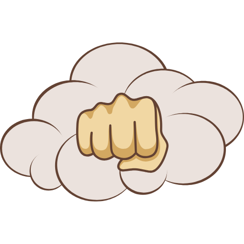 cloud with fist pump graphic to represent community