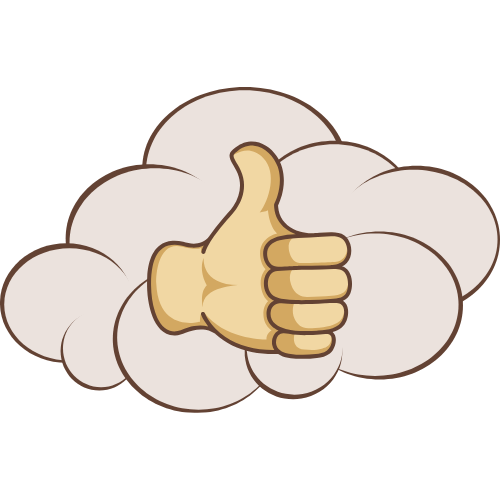 cloud with thumbs up graphic to represent employment